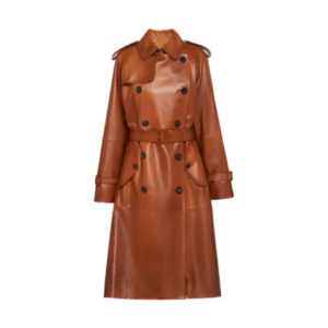 Leather trench coat